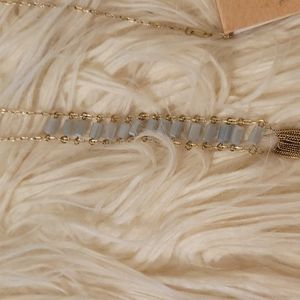 Glass Bead Tassel Necklace